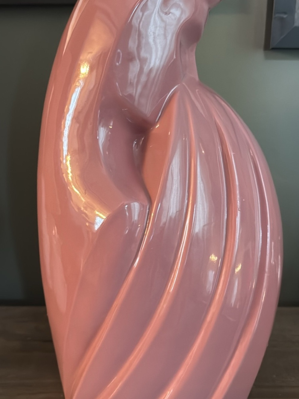 Sculptural Pink Ceramic Art Figure - Decorative Home Accent - Picture 2 of 3